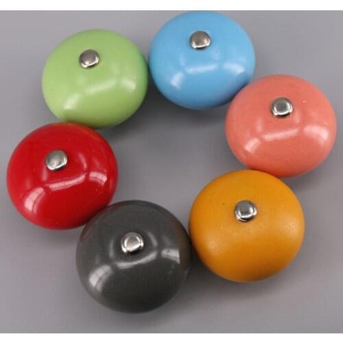 1PCS 40mm Colorful Ceramic Ball Cabinet Knobs Cupboard door Dresser Drawer Handles Pulls Kids Room Furniture knob