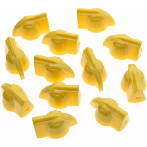 Dopro Electric Guitar Knobs Pack of 12 Ivory Vintage set screw Guitar AMP Chicken Head / Effect pointer Knob