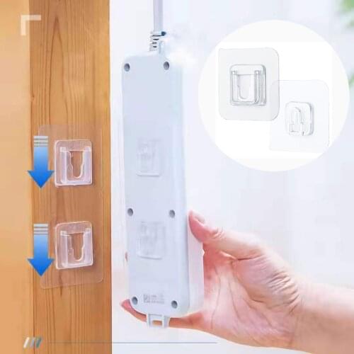 Double-Sided Adhesive Kitchen Wall Hooks Hanger Strong Transparent Wall Storage Sucker For Kitchen Bathroom Hooks Organizer