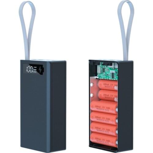 12*18650 Battery Storage Box Support Quick & Wireless Charger Detachable 18650 battery Holder Charging Box Power Bank Case Shell