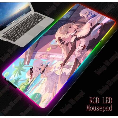 40*90cm Mairuige Anime Lovely Girl Large RGB Non-slip LED Mouse Pad Gaming Accessories Laptop PC Mousepad XXL Keyboard Desk Mat