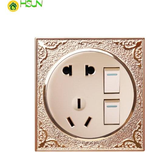 Round 86 concealed wall bedside bathroom with switch socket panel Five-hole socket 2 Gang 1 2Way Universal