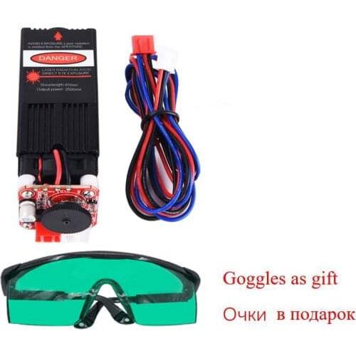 2.5W Blue Light Laser Module diode for Laser cnc Engraving Machine High-power 450nm Focusable Power supply,2500mw