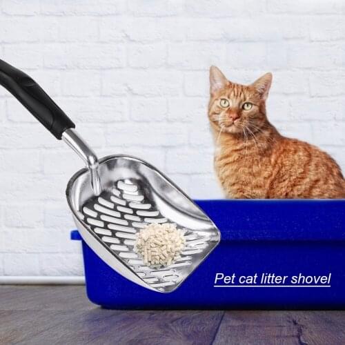 Aluminum Alloy Pet Cat Litter Shovel Kitten Pooper Sand Cleaner Scoop Pet Poo Cleaning Tools For Cat Toilet Supplies Dropship