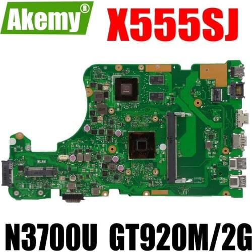 Akemy X555SJ Motherboard For Asus X555SJ X555S X555SJ A555S X555 Laotop Mainboard with N3700U GT920M/2G