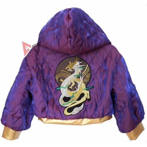 MMGG New KDA Akali Cosplay costume purple coat Halloween jacket for girl women