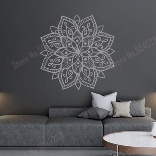 Mandala Wall Art Decal Large Mandala Wall Decor Home Flower Mandala Decal Boho Sticker Bedroom Bohemian Vinyl Mural Decals Z764