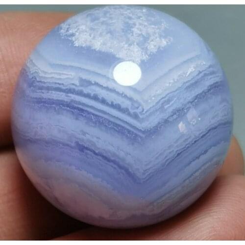 Genuine natural blue lace agate crystal ball crystal healing reiki stone1pc 22g