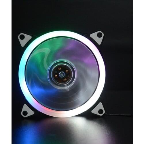 New Style Computer 120mm LED Fan 120MM Fan Ring Guide Light Blue Red Green High Quality Computer Cooling Fan Cooler For CPU