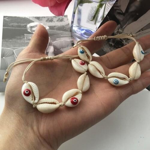 Original KBJW Handmade Jewelry Factory Direct Evil Eye Weave Bracelet Natural Shell Enamel Bracelets for Women Daliy Wearing