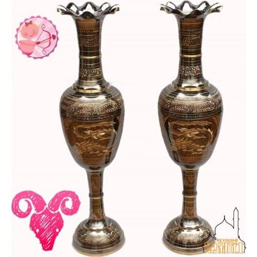 Pakistan Pakistan arts and crafts import bronze vase bronze 1m gold copper vase