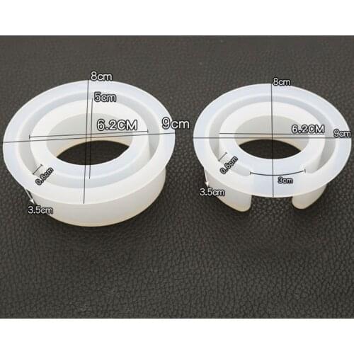 Semi-opening C-shaped Bracelet Silicone Mold DIY Crystal Epoxy Oval Bracelets Large Size Mirror Crafts Making Molds 97QE