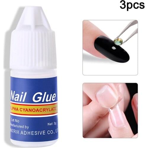 Dropshipping 3pcs Acrylic Nail Glue 3g Fast-dry Adhesive Glue for Nail Art Manicure SMJ