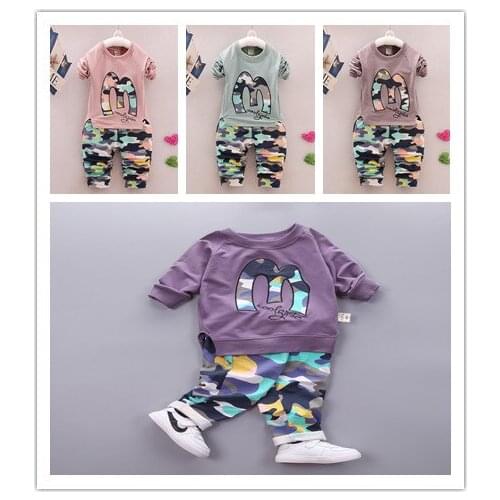 Retail pink sport girls and boys clothe casual 2018 autumn printing hoodies + pant two pcs baby girl clothes set Kids suit