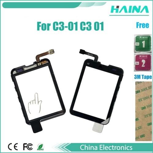 Original quality phone Touch Panel Sesnor For Nokia c3 c3-01 Touch Screen Digitizer Front Glass Lens Free Ship