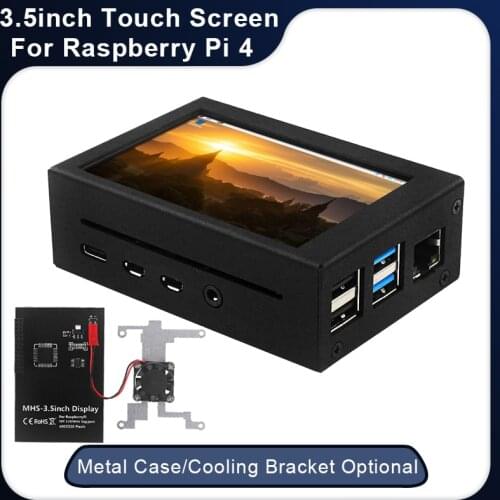 Raspberry Pi 4 Model B 3.5 Inch Display 5 FPS IPS Touch Screen with Metal Protective Case Aluminum Shell for Raspberry Pi 4