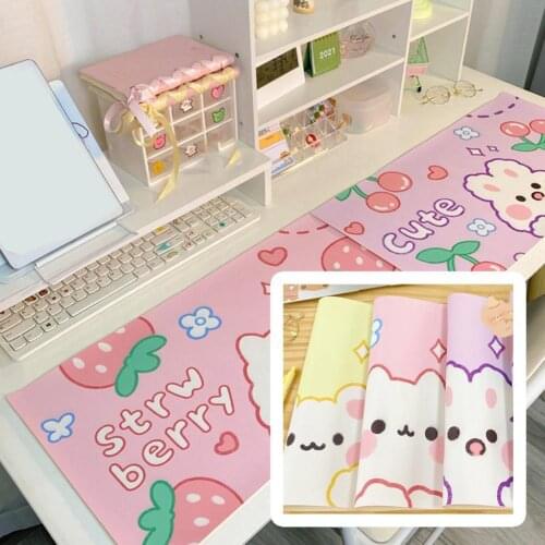 Net Celebrity Cute Little Cat Small Pink Rubber Mouse Pad Wear-resistant Long Lifespan Rubber Desktop Keyboard Mat for Students