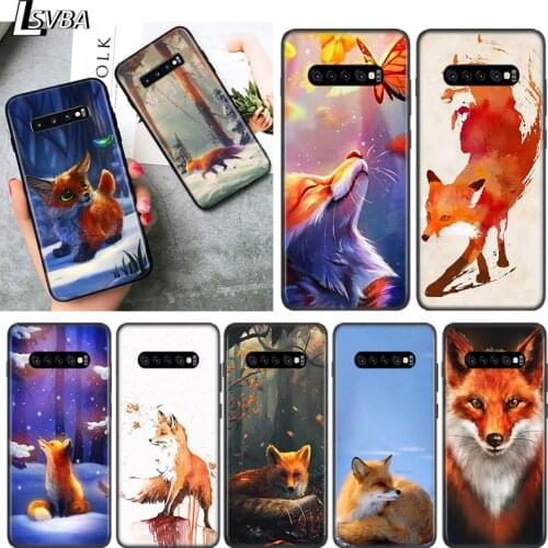 Cute cartoon animal fox For Samsung Galaxy S21 S10 S10E S9 S8 S7 S6 Edge Note 8 9 10 20 Plus Ultra Pro Soft Phone Case