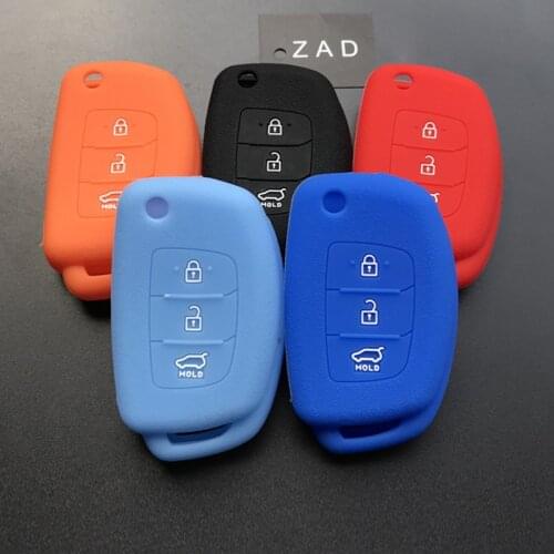 ZAD silicone Case For Hyundai Sonata Fe Avante Porter Grandeur Sonata Santafe i30 Solaris ix35 3 buttons Key Protection Cover