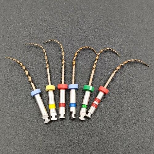 Dental PRO-FLEXI Files Rotary NITI Endo Files 25# Heat Activation Function Golden Files Dental Endodontic Files Stomatology