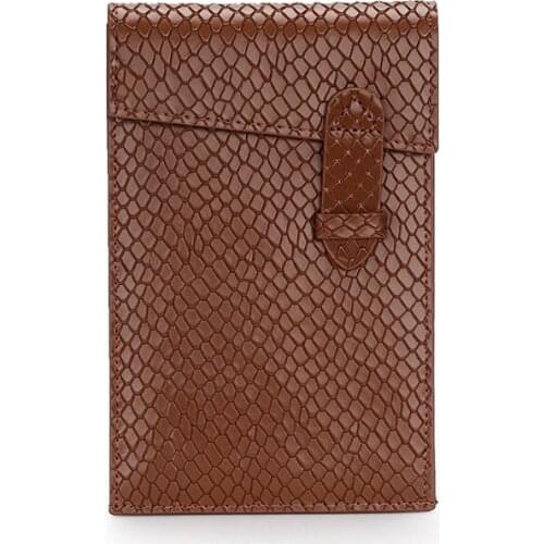 COMFORSKIN Premium Split Leather Women Card Pockets Fashion Serpentine Ladies Business Card Wallet Large Capacity Card Case