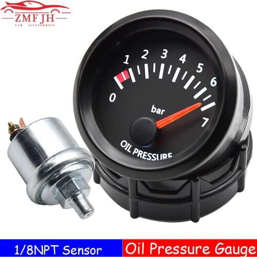 Universal 52MM Racing Gauge Oil Press Gauge 0-7 Bar Oil Pressure Meter LED With Sensor for Car Truck Double Gauge Mount Holder