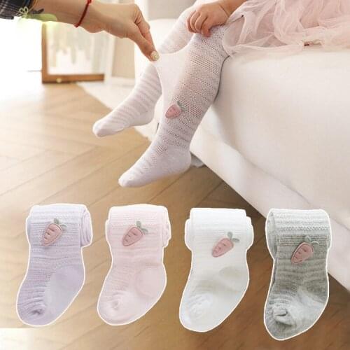 Spring Summer 2021 Baby Socks Baby Mesh Childrens Cute Carrot Jumpsuit Wears Baby Pantyhose Baby Tights Breathable Soft 0-6Y