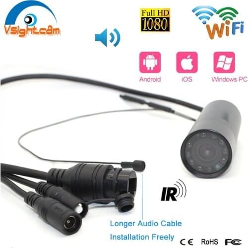 Waterproof 1080P Security Mini Wifi Bullet IP Camera 940nm Infrared Leds Night Vision Audio CCTV Network HD Web Camera P2P Onvif