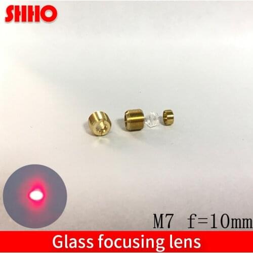High quality M7 brass composite lens D-ZK3 glass focusing lens diameter 7mm focal length 9.8mm laser module parts manufacturer