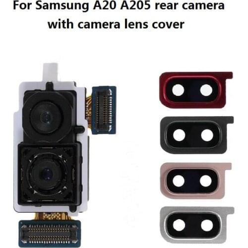 Back Big Rear Camera Module With Camera Lens Cover Ring + Glass lens For Samsung Galaxy A20 SM-A205