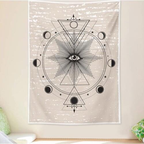 Evil Eyes Moon Phase Tapestry Wall Hanging Hippie Ouija Wall Tapestries Throw Bohemian Home Dorm Bedspread Animal Table Cloth