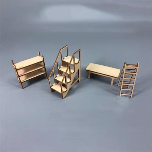 1/35 Ladder Set Tank Factory Garage Repair Shop Scenes DIY Model Wooden Assembly Model Kit Spare Parts