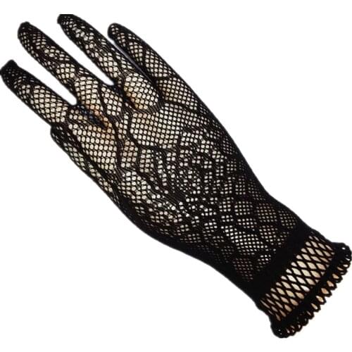 1Pcs /set Halloween Fun Gloves Etiquette Stretch Mesh Spider Jacquard Gloves Halloween Decoration 5ZHH053