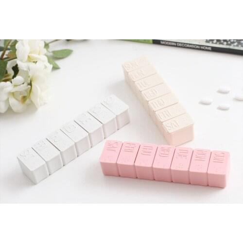 1PC Plastic Pill Medicine Box Tablet Divider Case 7 Compartments Outdoor Travel Pillbox Storage 7 Day Style LF 223