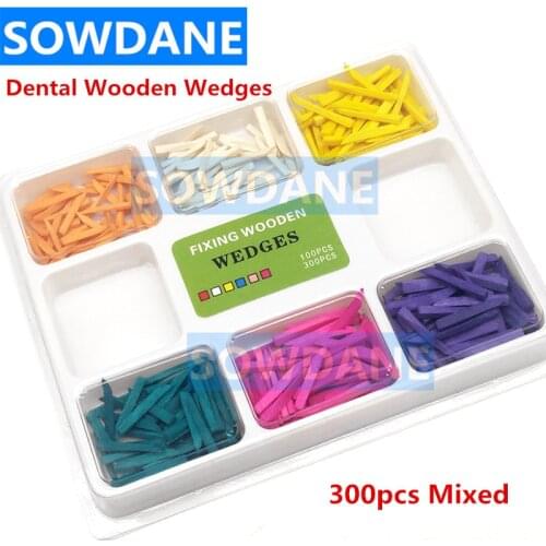 300 pcs/set Dental Supply Interdental Composite Contoured Wooden Wedges Filling Wedge Dental Teeth Whitening Material