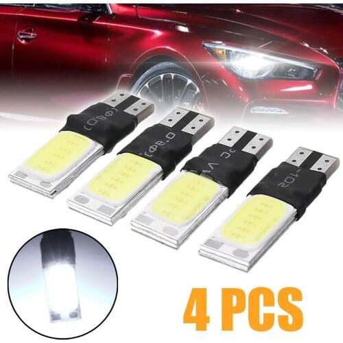 4pcs 12V T10 COB Light 6W W5W 194 168 LED Super Bright White Canbus Error Free Side Wedge Light Lamp Bulb
