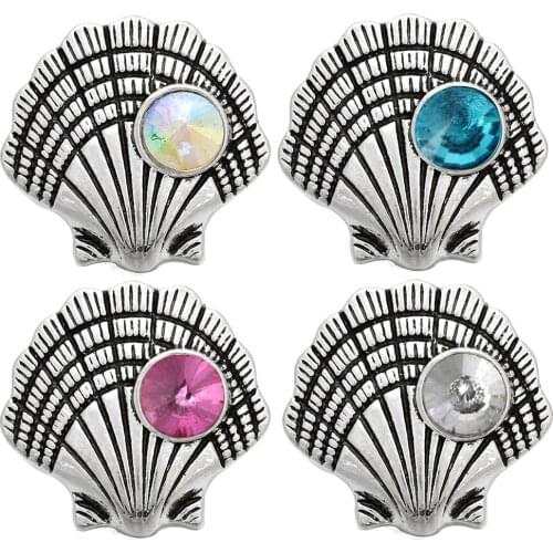 5pcs/lot New Snap Jewelry 18mm Snap Buttons Rhinestone Pearl Shells Flower Snaps Fit Women Snap Jewelry Necklaces Bracelets