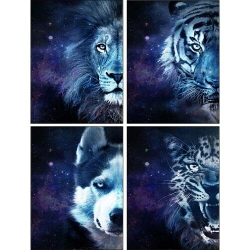 ARMYQZ Square Round Drill 5D Diamond Painting Environmental Crafts Full Diamond Embroidery "Tiger Lion jungle animal" Home decor