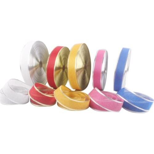 50mm Satin Ribbon Gold Silver Christmas Decoration Ribbon Glitter Fabric Ribbons For Crafts DIY Christmas Bows Gift Wrapping