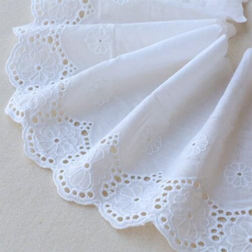 20CM White cotton embroidery lace accessories DIY cotton hollow embroidery decorative edge dress skirt hem lace