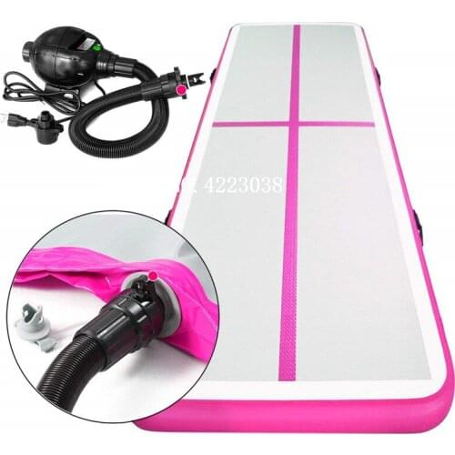 Free Shipping 4x1x0.1m Pink Inflatable Gymnastics Mattress Gym Tumble Airtrack Floor Tumbling Air Track For Sale