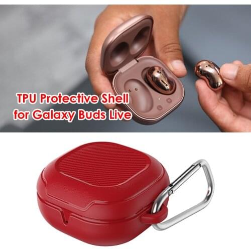 Live Wireless Earbuds Protective Wireless Earphone Cover TPU Protective Case with Carabiner for Samsung Galaxy Buds