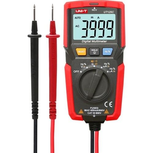 UNI-T UT125C Pocket Size Digital Multimeter Resistor Capacitor Frequency Diode NCV Test Low Voltage Display