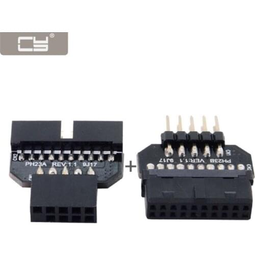 CY 1set Reversible USB 2.0 9Pin Housing to Motherboard USB 3.0 20pin Header Female Adapter