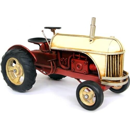 Decorative Metal White Tractor - Trinket, Miniature, Gift, Nostalgic, Nostalgic, Handmade Hand Painted, quality Durable Material