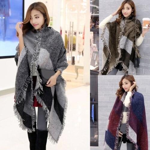 Designer Winter Women Contrast Color Tassel Scarf Retro Female Multi-Purpose Shawl Scarf Lady Wraps 2019