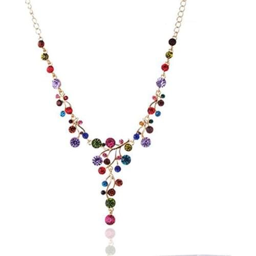 Statement High-end Rhinestones Necklace Accessories Handmade Fashion Colorful Crystals Rhinestones Necklaces Jewelry For Women