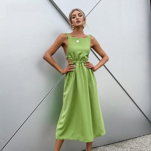 JLFPGV Solid Summer Dresses