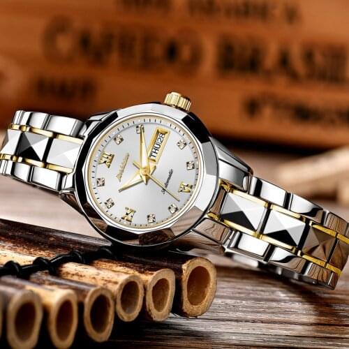 JSDUN Brand Ladies Automatic Mechanical Watch Stainless Steel Watch Elegant And Simple Ladies Waterproof Mechanical Watch 8813