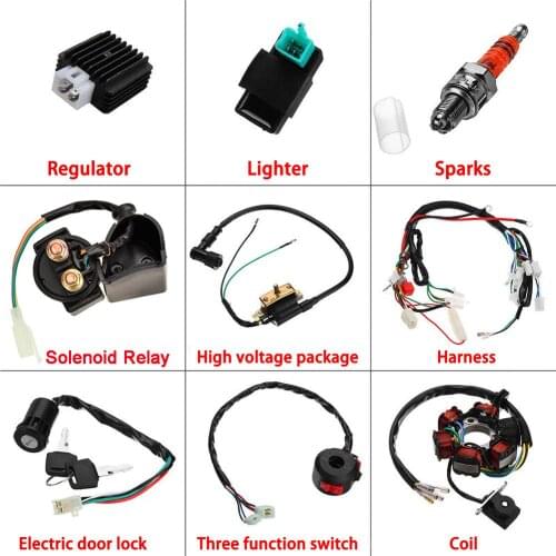 125cc Coil Harness Ignition System Set Complete Electrics Wiring Harness for 50cc 70cc 90cc 110cc Motorcycle Lgnition Set